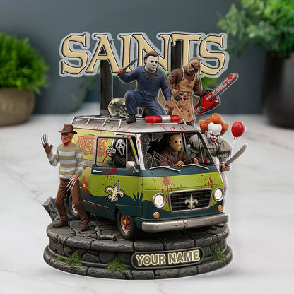 LIMITED EDITION - NEW CUSTOMIZED NFL24 NOS NEW ORLEANS SAINTS HORROR MOVIE ACRYLIC PLAQUE