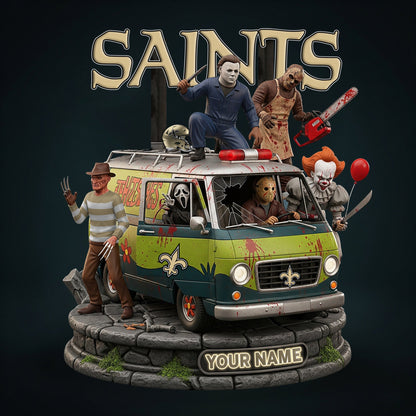 LIMITED EDITION - NEW CUSTOMIZED NFL24 NOS NEW ORLEANS SAINTS HORROR MOVIE ACRYLIC PLAQUE