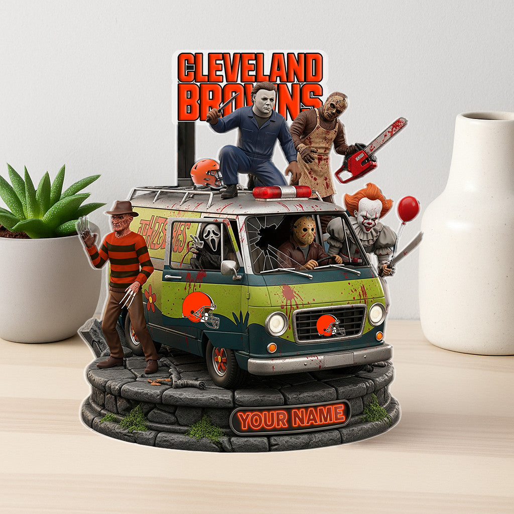 LIMITED EDITION - NEW CUSTOMIZED NFL29 CLB CLEVELAND BROWNS HORROR MOVIE ACRYLIC PLAQUE