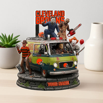 LIMITED EDITION - NEW CUSTOMIZED NFL29 CLB CLEVELAND BROWNS HORROR MOVIE ACRYLIC PLAQUE