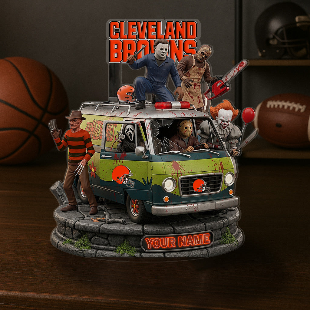 LIMITED EDITION - NEW CUSTOMIZED NFL29 CLB CLEVELAND BROWNS HORROR MOVIE ACRYLIC PLAQUE
