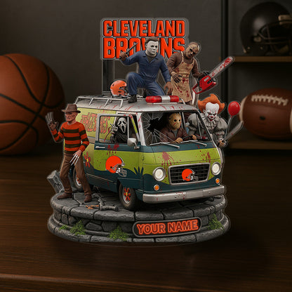LIMITED EDITION - NEW CUSTOMIZED NFL29 CLB CLEVELAND BROWNS HORROR MOVIE ACRYLIC PLAQUE