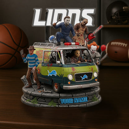 LIMITED EDITION - NEW CUSTOMIZED NFL04 DTL DETROIT LIONS HORROR MOVIE ACRYLIC PLAQUE