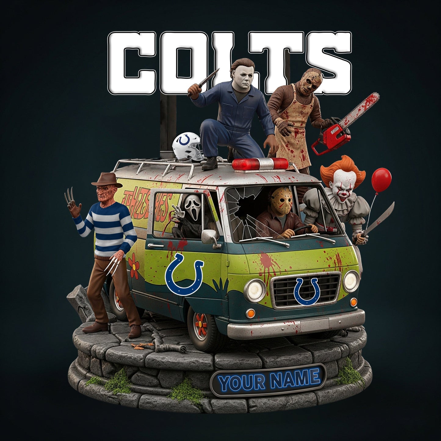 LIMITED EDITION - NEW CUSTOMIZED NFL17 IDC INDIANAPOLIS COLTS HORROR MOVIE ACRYLIC PLAQUE