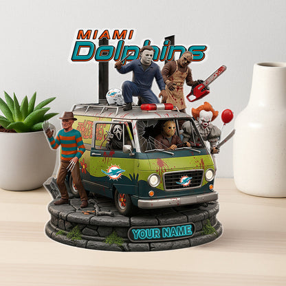 LIMITED EDITION - NEW CUSTOMIZED NFL19 MDP MIAMI DOLPHINS HORROR MOVIE ACRYLIC PLAQUE