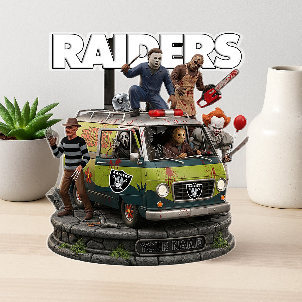 LIMITED EDITION - NEW CUSTOMIZED NFL07 LVR LAS VEGAS RAIDERS HORROR MOVIE ACRYLIC PLAQUE