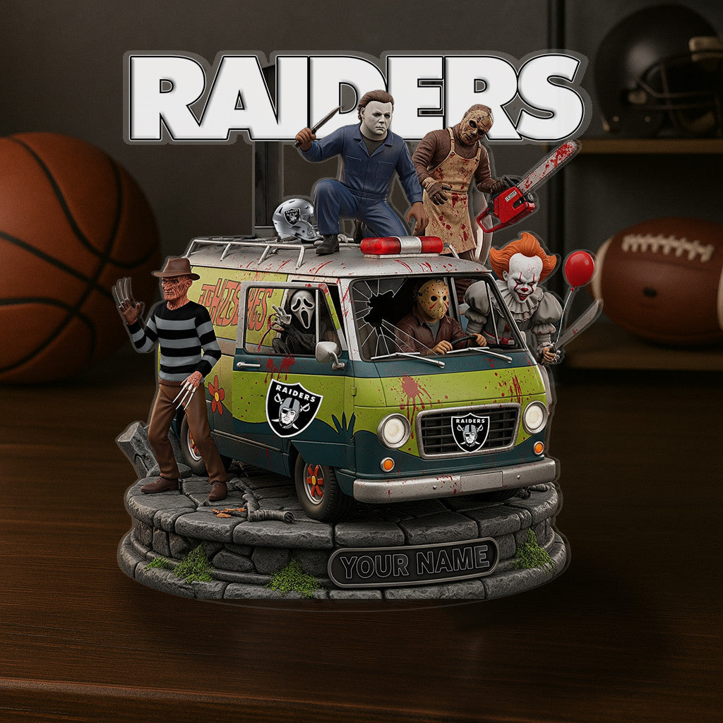 LIMITED EDITION - NEW CUSTOMIZED NFL07 LVR LAS VEGAS RAIDERS HORROR MOVIE ACRYLIC PLAQUE