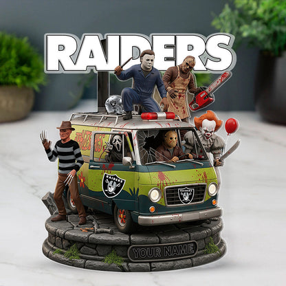 LIMITED EDITION - NEW CUSTOMIZED NFL07 LVR LAS VEGAS RAIDERS HORROR MOVIE ACRYLIC PLAQUE