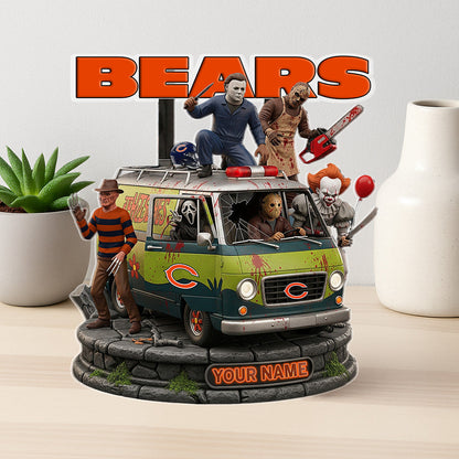 LIMITED EDITION - NEW CUSTOMIZED NFL26 CCB CHICAGO BEARS HORROR MOVIE ACRYLIC PLAQUE