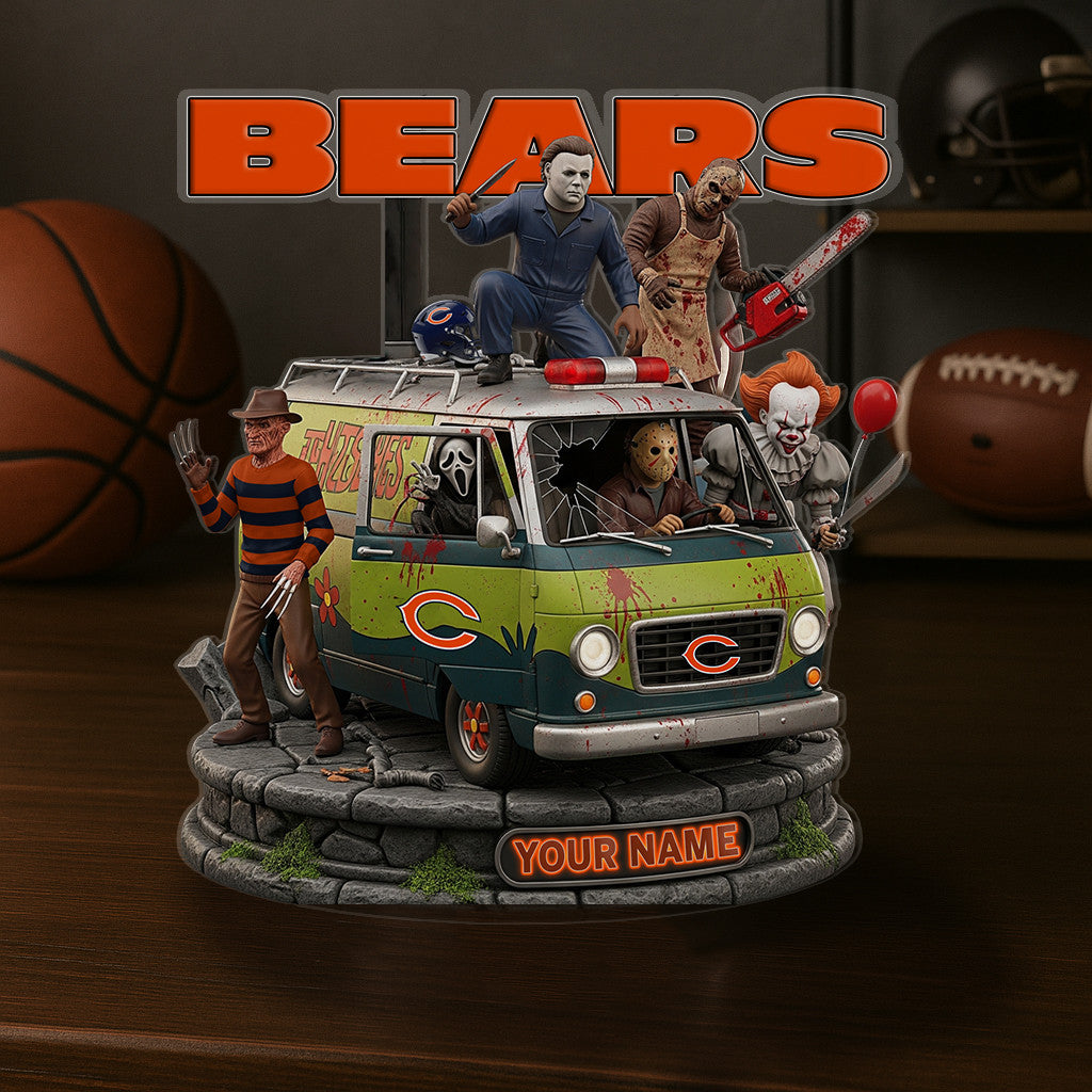 LIMITED EDITION - NEW CUSTOMIZED NFL26 CCB CHICAGO BEARS HORROR MOVIE ACRYLIC PLAQUE