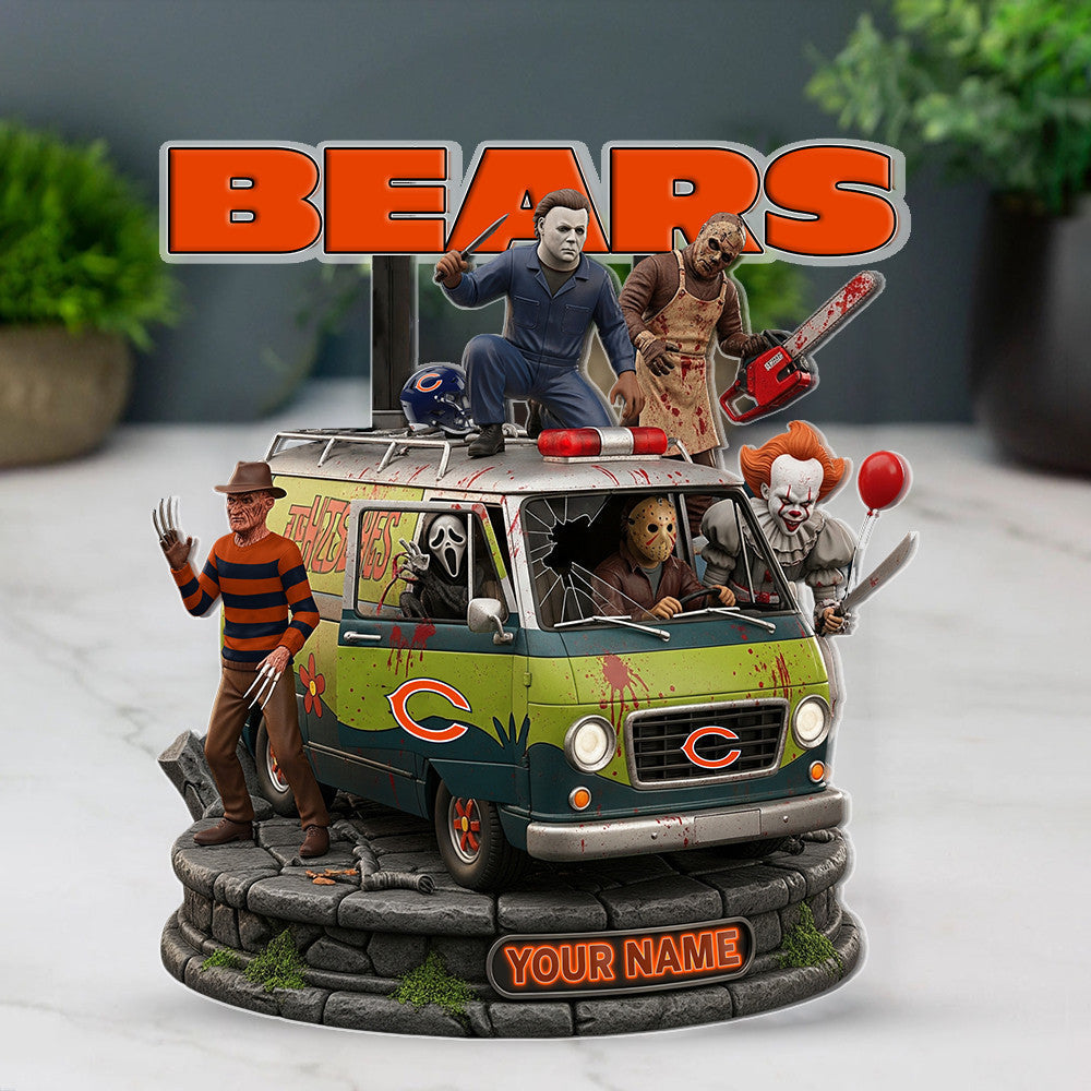 LIMITED EDITION - NEW CUSTOMIZED NFL26 CCB CHICAGO BEARS HORROR MOVIE ACRYLIC PLAQUE