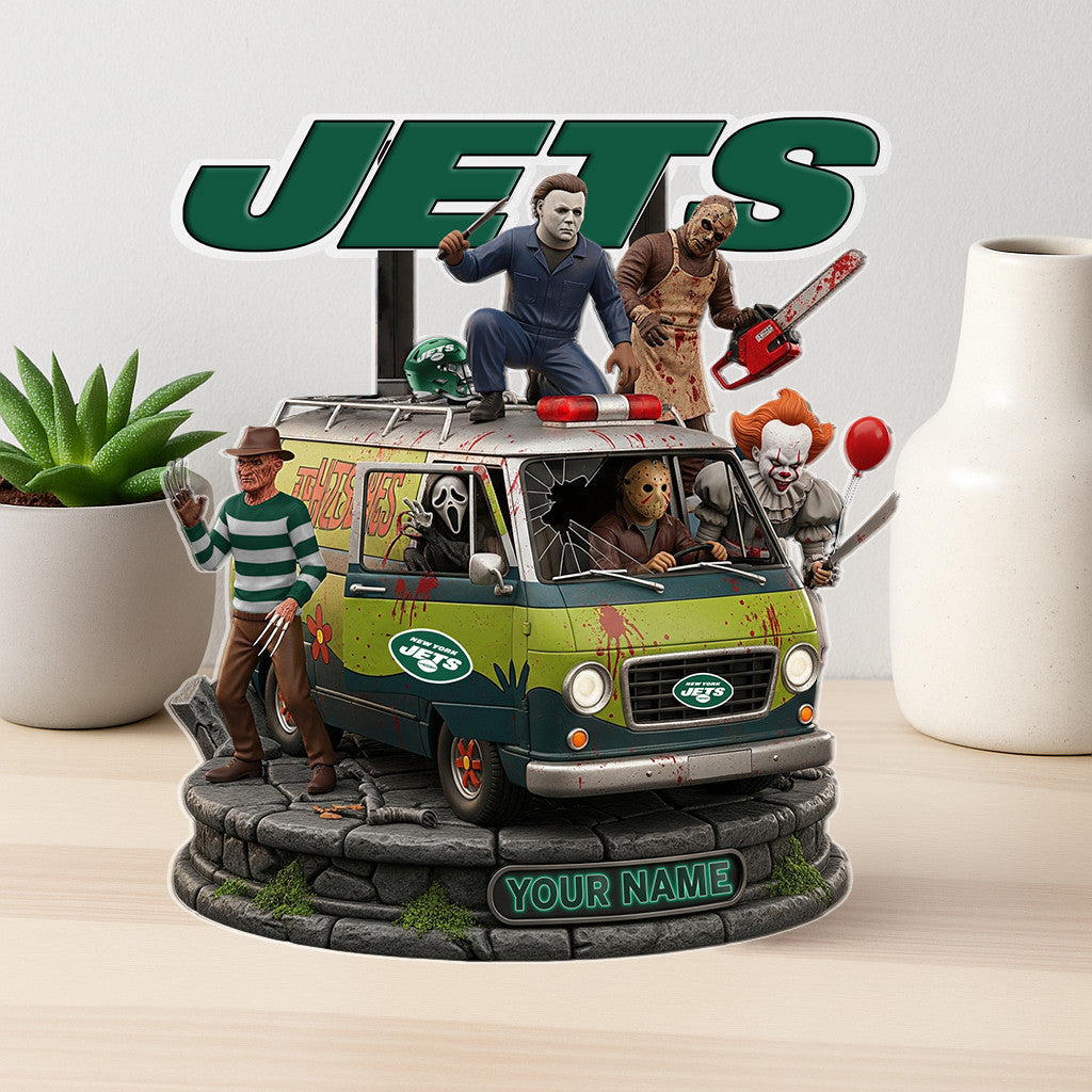 LIMITED EDITION - NEW CUSTOMIZED NFL25 NYJ NEW YORK JETS HORROR MOVIE ACRYLIC PLAQUE