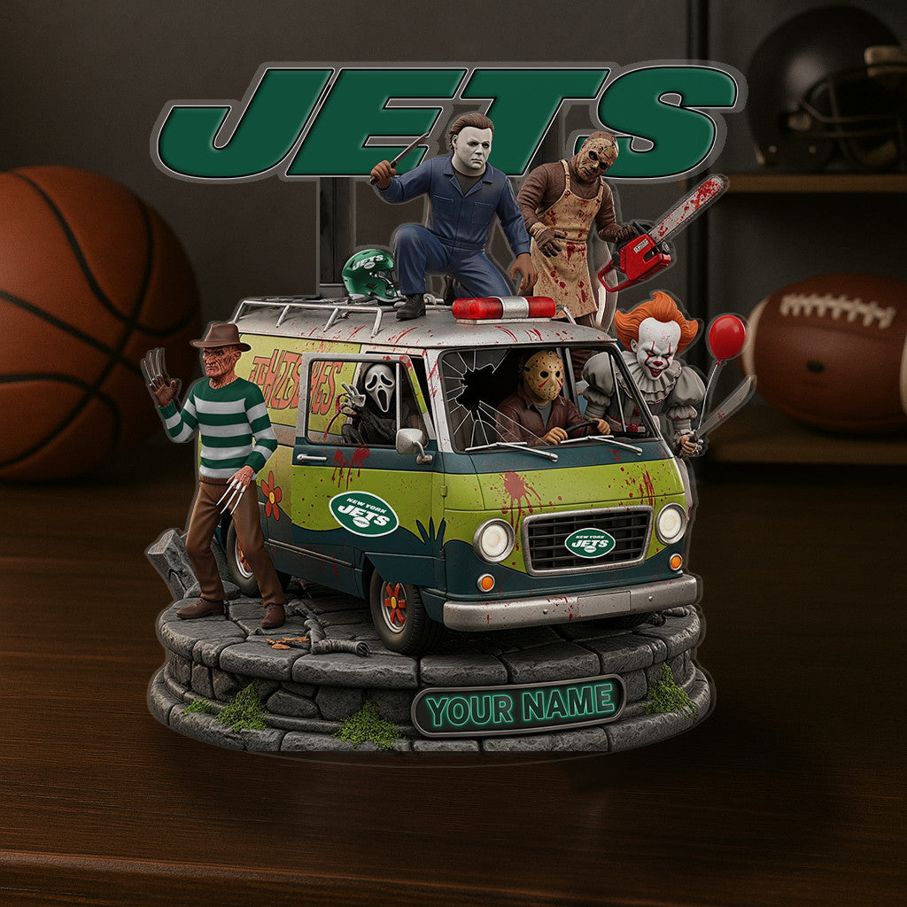 LIMITED EDITION - NEW CUSTOMIZED NFL25 NYJ NEW YORK JETS HORROR MOVIE ACRYLIC PLAQUE