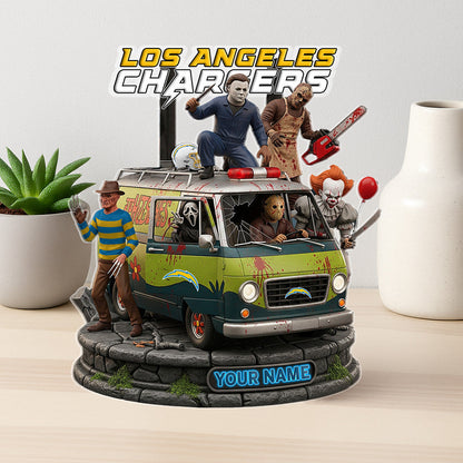 LIMITED EDITION - NEW CUSTOMIZED NFL09 LAC LOS ANGELES CHARGERS HORROR MOVIE ACRYLIC PLAQUE