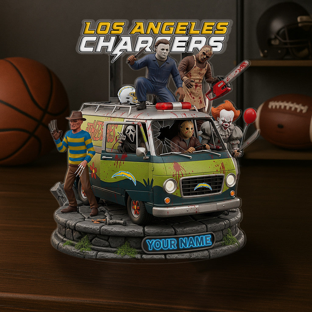 LIMITED EDITION - NEW CUSTOMIZED NFL09 LAC LOS ANGELES CHARGERS HORROR MOVIE ACRYLIC PLAQUE