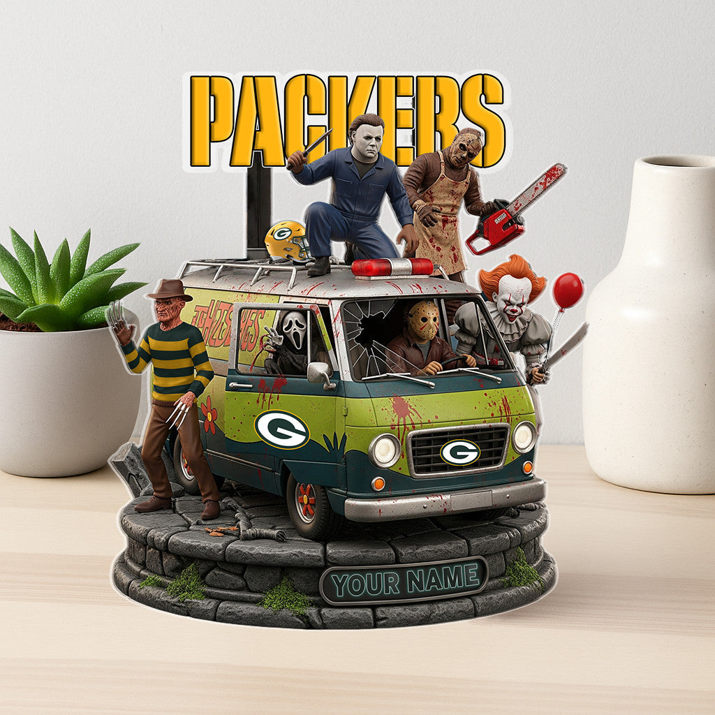 LIMITED EDITION - NEW CUSTOMIZED NFL08 GBP GREEN BAY PACKERS HORROR MOVIE ACRYLIC PLAQUE