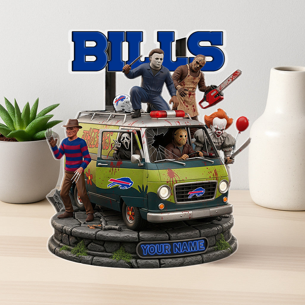 LIMITED EDITION - NEW CUSTOMIZED NFL03 BFB BUFFALO BILLS HORROR MOVIE ACRYLIC PLAQUE