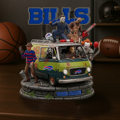LIMITED EDITION - NEW CUSTOMIZED NFL03 BFB BUFFALO BILLS HORROR MOVIE ACRYLIC PLAQUE