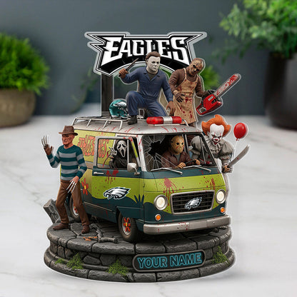 LIMITED EDITION - NEW CUSTOMIZED NFL02 PPE PHILADELPHIA EAGLES HORROR MOVIE ACRYLIC PLAQUE