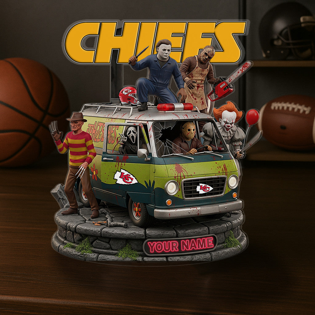 LIMITED EDITION - NEW CUSTOMIZED NFL01 KCC KANSAS CITY CHIEFS HORROR MOVIE ACRYLIC PLAQUE