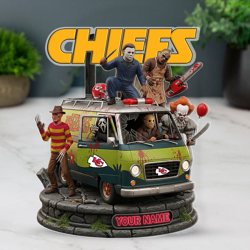 LIMITED EDITION - NEW CUSTOMIZED NFL01 KCC KANSAS CITY CHIEFS HORROR MOVIE ACRYLIC PLAQUE