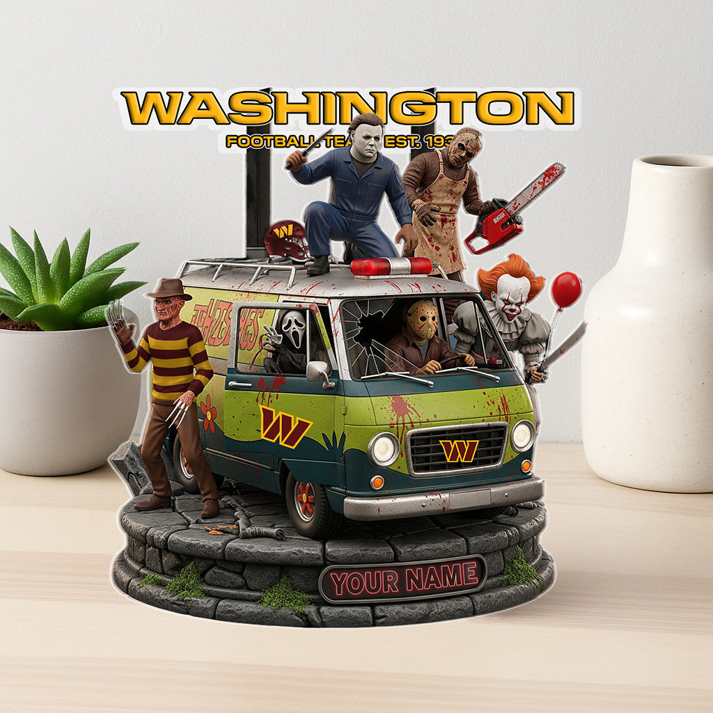 LIMITED EDITION - NEW CUSTOMIZED NFL12 WTC WASHINGTON COMMANDERS HORROR MOVIE ACRYLIC PLAQUE