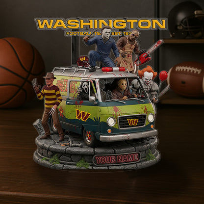 LIMITED EDITION - NEW CUSTOMIZED NFL12 WTC WASHINGTON COMMANDERS HORROR MOVIE ACRYLIC PLAQUE
