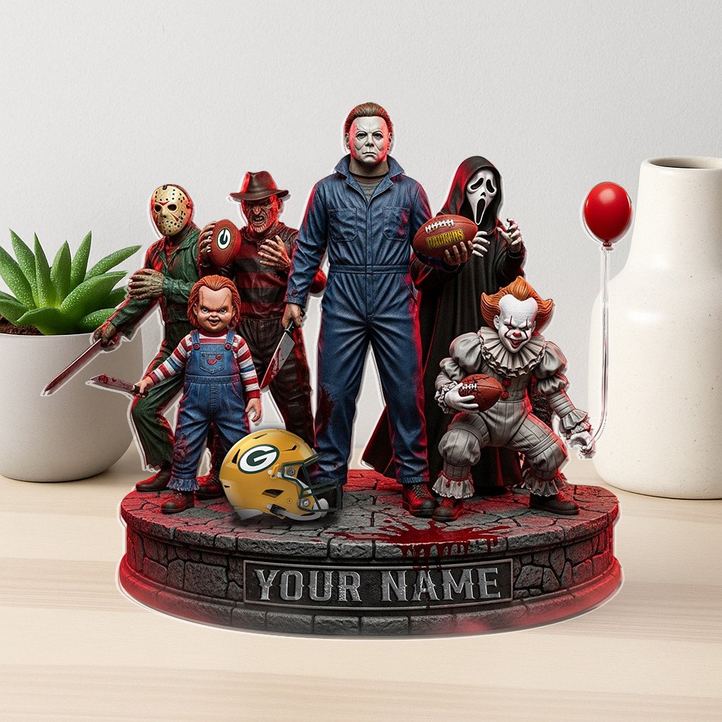 LIMITED EDITION - NEW CUSTOMIZED NFL08 GBP GREEN BAY PACKERS HORROR MOVIE ACRYLIC PLAQUE