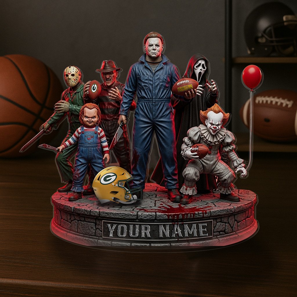LIMITED EDITION - NEW CUSTOMIZED NFL08 GBP GREEN BAY PACKERS HORROR MOVIE ACRYLIC PLAQUE