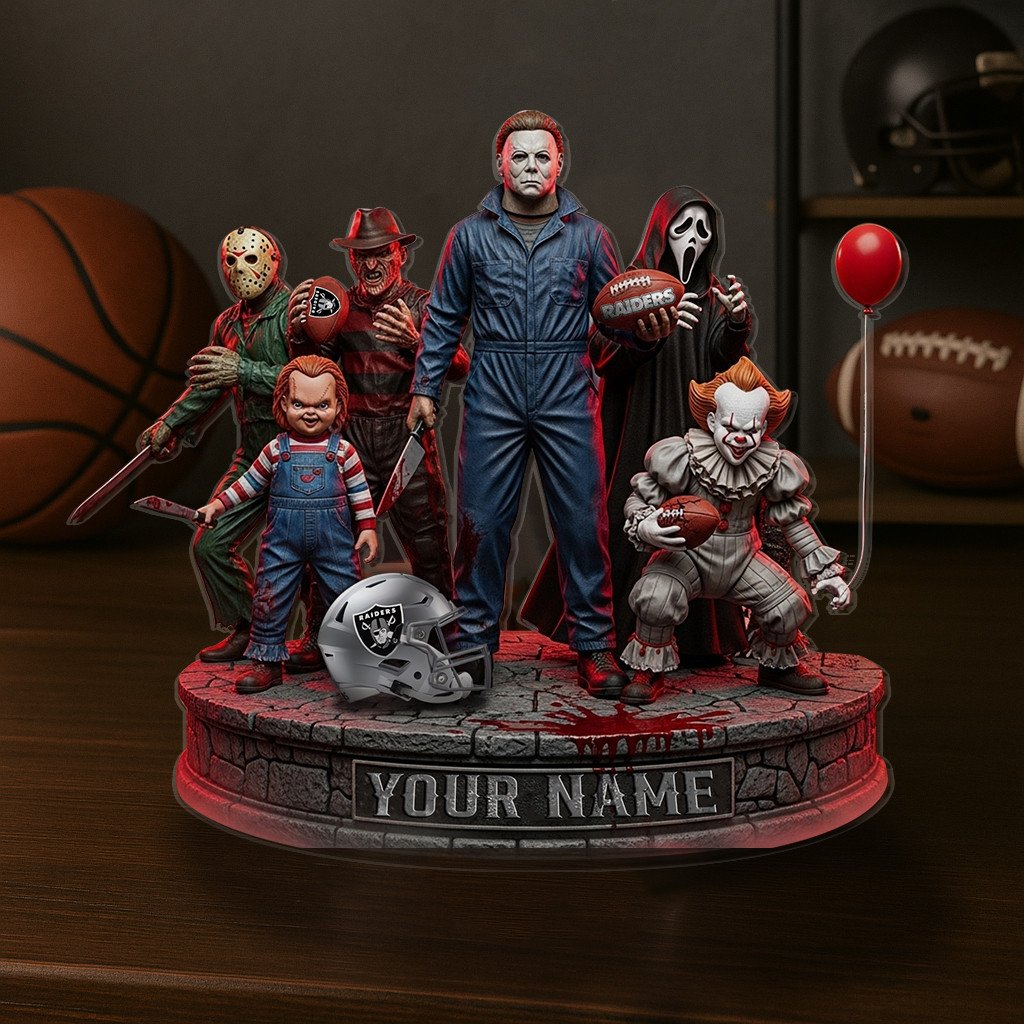 LIMITED EDITION - NEW CUSTOMIZED NFL07 LVR LAS VEGAS RAIDERS HORROR MOVIE ACRYLIC PLAQUE