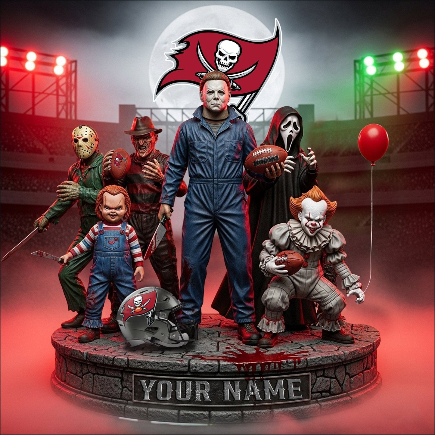 LIMITED EDITION - NEW CUSTOMIZED NFL10 TBB TAMPA BAY BUCCANEERS HORROR MOVIE ACRYLIC PLAQUE