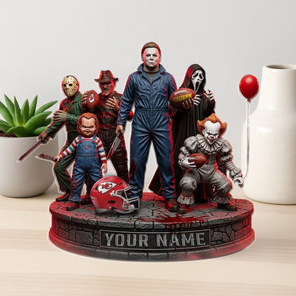 LIMITED EDITION - NEW CUSTOMIZED NFL01 KCC KANSAS CITY CHIEFS HORROR MOVIE ACRYLIC PLAQUE