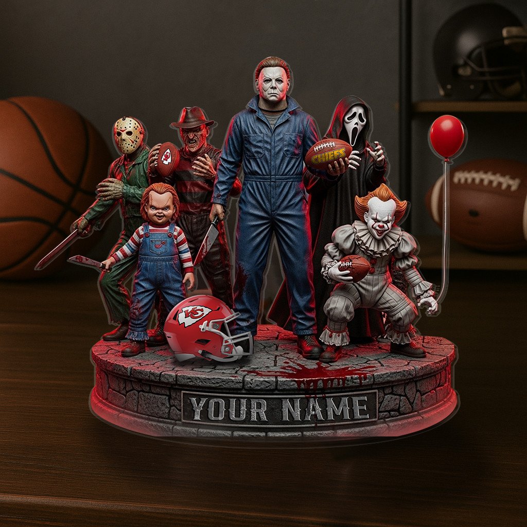 LIMITED EDITION - NEW CUSTOMIZED NFL01 KCC KANSAS CITY CHIEFS HORROR MOVIE ACRYLIC PLAQUE