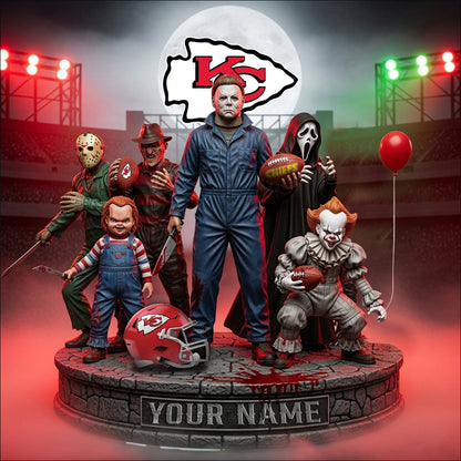 LIMITED EDITION - NEW CUSTOMIZED NFL01 KCC KANSAS CITY CHIEFS HORROR MOVIE ACRYLIC PLAQUE