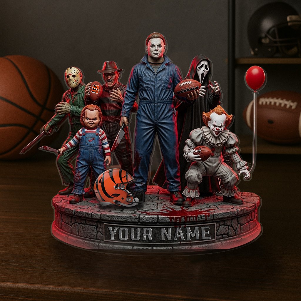 LIMITED EDITION - NEW CUSTOMIZED NFL16 CCB CINCINNATI BENGALS HORROR MOVIE ACRYLIC PLAQUE