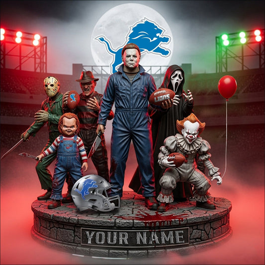 LIMITED EDITION - NEW CUSTOMIZED NFL04 DTL DETROIT LIONS HORROR MOVIE ACRYLIC PLAQUE