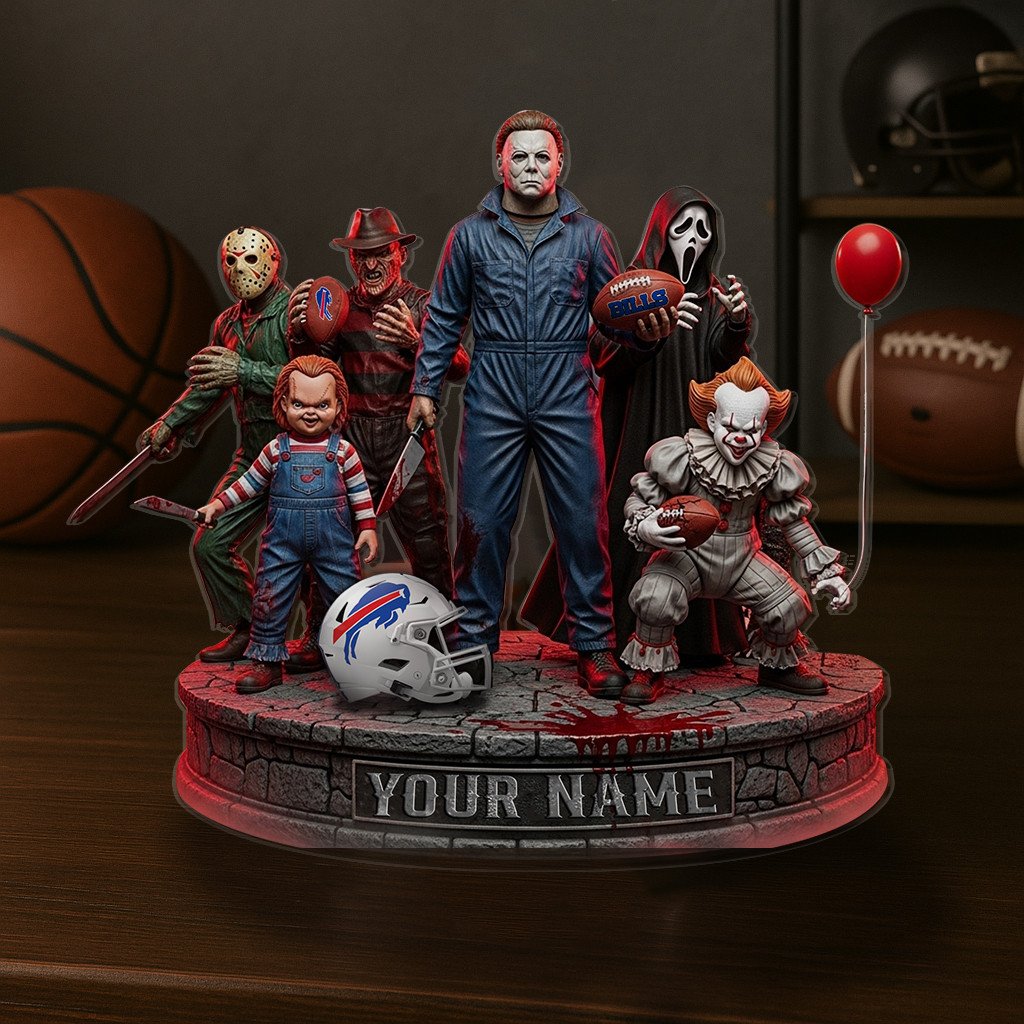 LIMITED EDITION - NEW CUSTOMIZED NFL03 BFB BUFFALO BILLS HORROR MOVIE ACRYLIC PLAQUE
