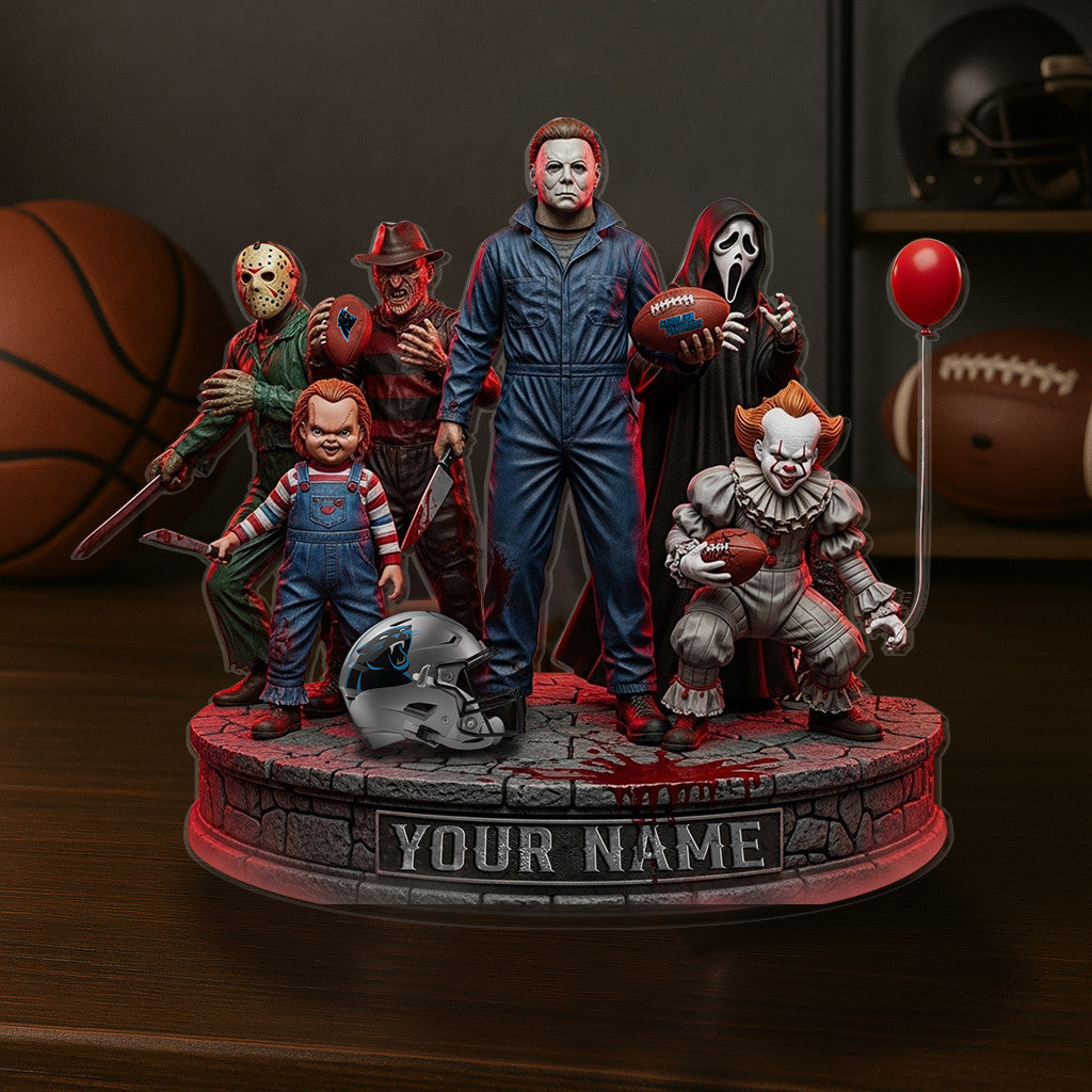 LIMITED EDITION - NEW CUSTOMIZED NFL23 CLP CAROLINA PANTHERS HORROR MOVIE ACRYLIC PLAQUE