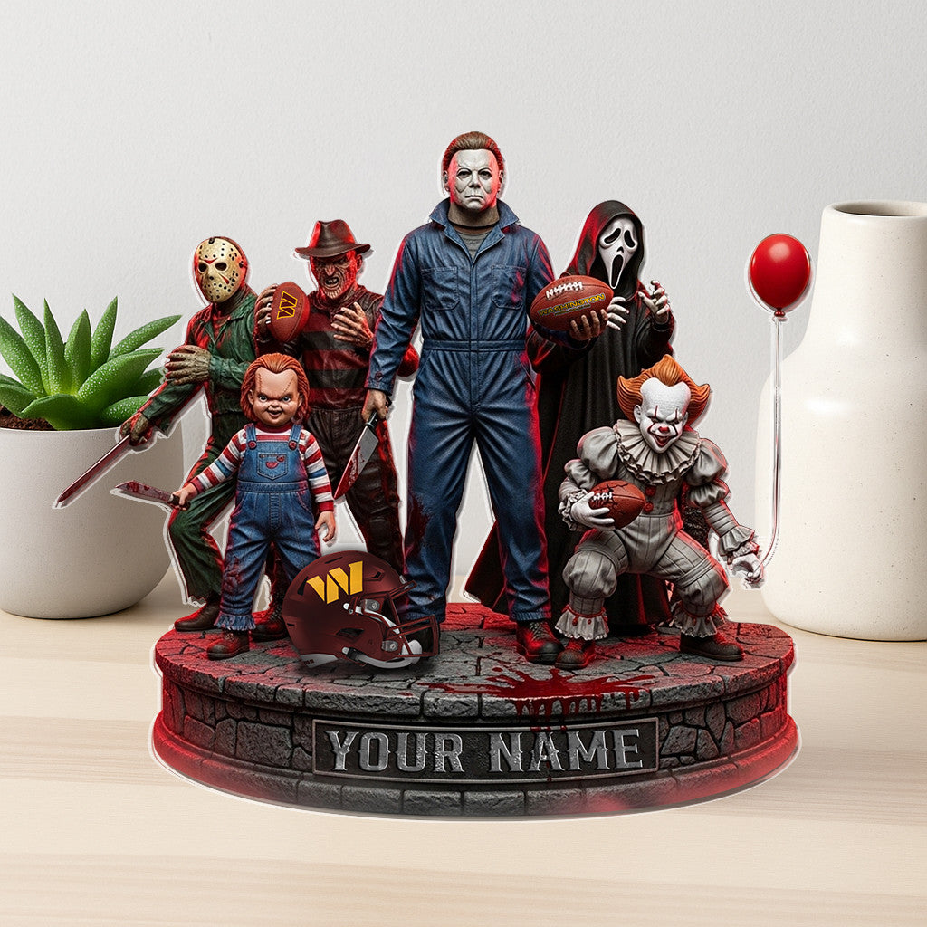 LIMITED EDITION - NEW CUSTOMIZED NFL12 WTC WASHINGTON COMMANDERS HORROR MOVIE ACRYLIC PLAQUE