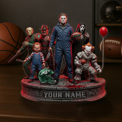 LIMITED EDITION - NEW CUSTOMIZED NFL25 NYJ NEW YORK JETS HORROR MOVIE ACRYLIC PLAQUE