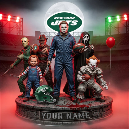 LIMITED EDITION - NEW CUSTOMIZED NFL25 NYJ NEW YORK JETS HORROR MOVIE ACRYLIC PLAQUE