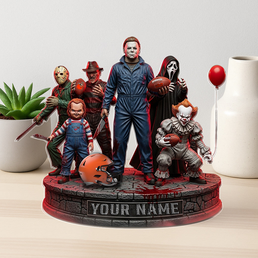 LIMITED EDITION - NEW CUSTOMIZED NFL29 CLB CLEVELAND BROWNS HORROR MOVIE ACRYLIC PLAQUE
