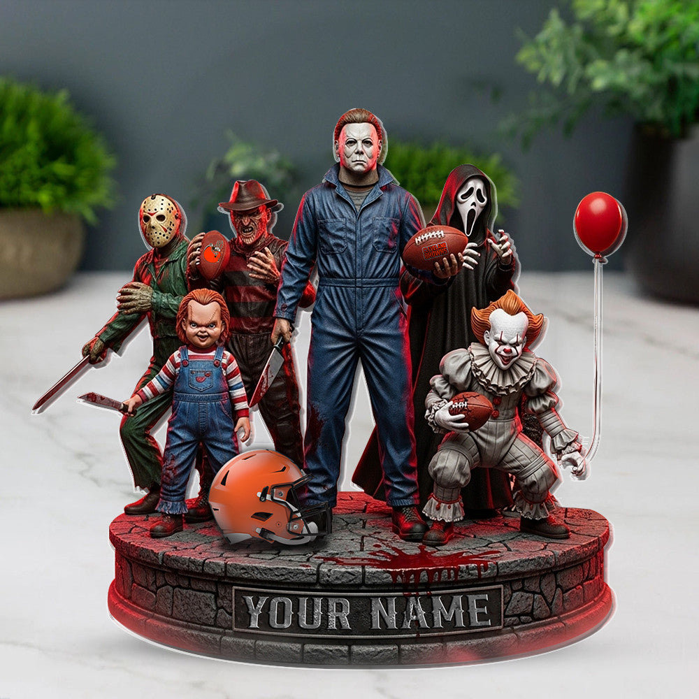 LIMITED EDITION - NEW CUSTOMIZED NFL29 CLB CLEVELAND BROWNS HORROR MOVIE ACRYLIC PLAQUE