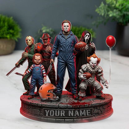 LIMITED EDITION - NEW CUSTOMIZED NFL29 CLB CLEVELAND BROWNS HORROR MOVIE ACRYLIC PLAQUE