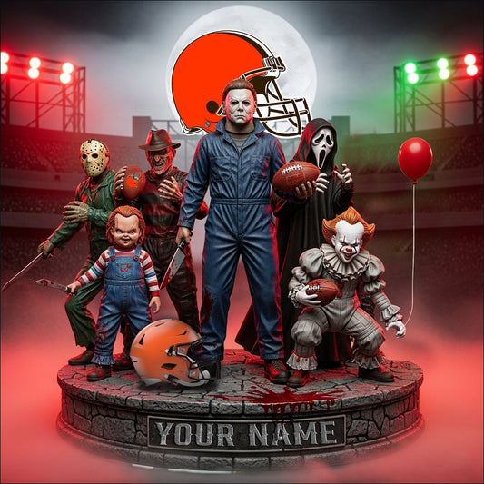 LIMITED EDITION - NEW CUSTOMIZED NFL29 CLB CLEVELAND BROWNS HORROR MOVIE ACRYLIC PLAQUE