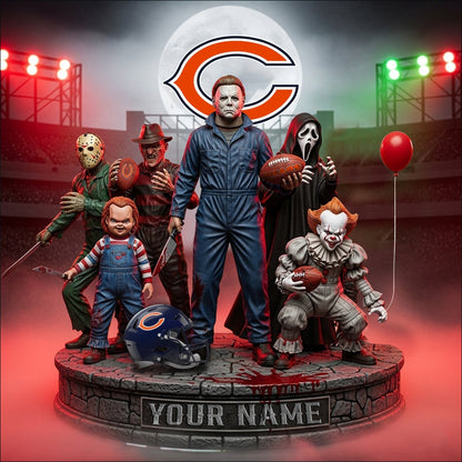 LIMITED EDITION - NEW CUSTOMIZED NFL26 CCB CHICAGO BEARS HORROR MOVIE ACRYLIC PLAQUE