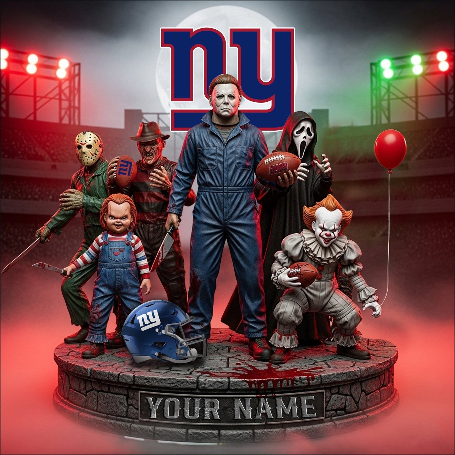 LIMITED EDITION - NEW CUSTOMIZED NFL32 NYG NEW YORK GIANTS HORROR MOVIE ACRYLIC PLAQUE