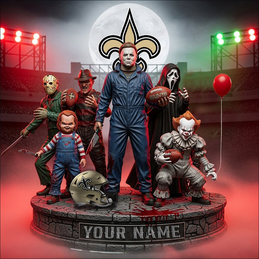 LIMITED EDITION - NEW CUSTOMIZED NFL24 NOS NEW ORLEANS SAINTS HORROR MOVIE ACRYLIC PLAQUE