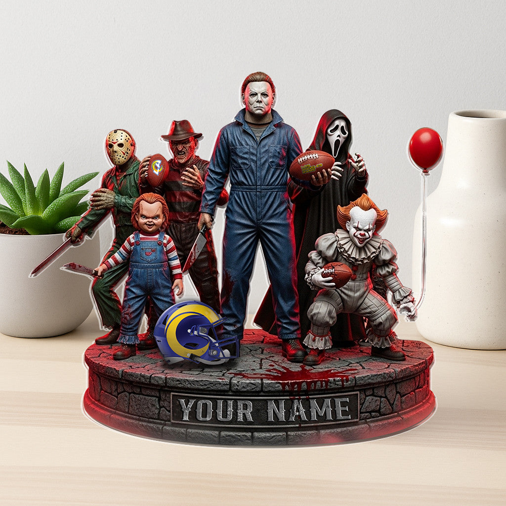 LIMITED EDITION - NEW CUSTOMIZED NFL22 LAR LOS ANGELES RAMS HORROR MOVIE ACRYLIC PLAQUE