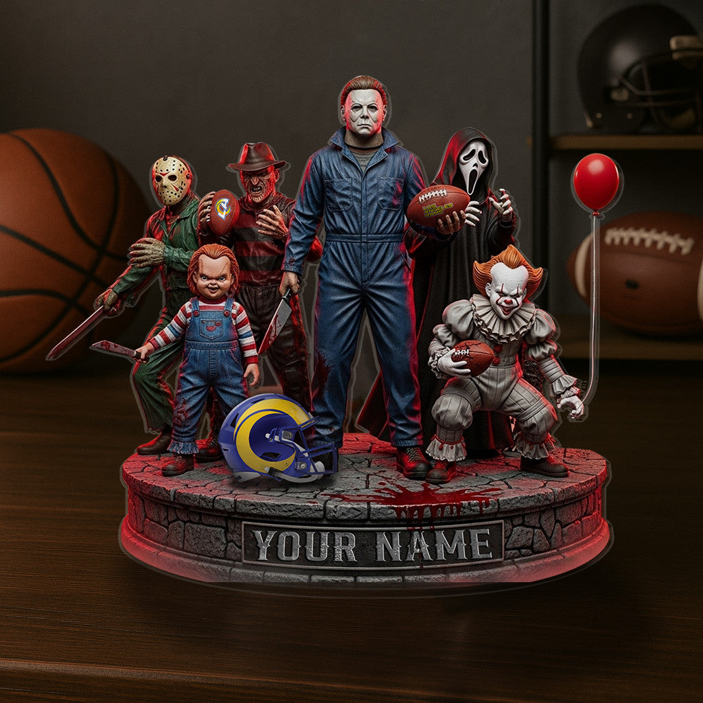 LIMITED EDITION - NEW CUSTOMIZED NFL22 LAR LOS ANGELES RAMS HORROR MOVIE ACRYLIC PLAQUE